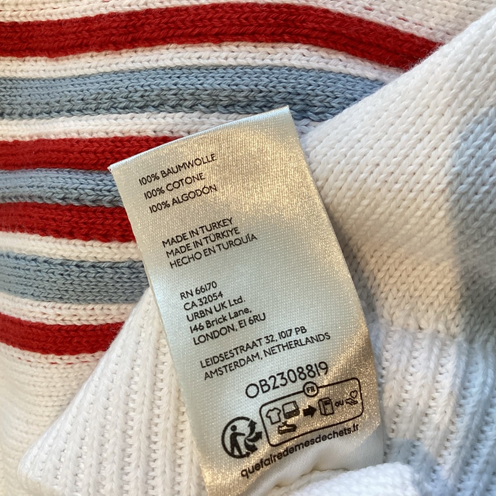 Anthropologie Daily Practice Sports Club Sweater Shorts Large White Stripe NWT - Picture 12 of 13